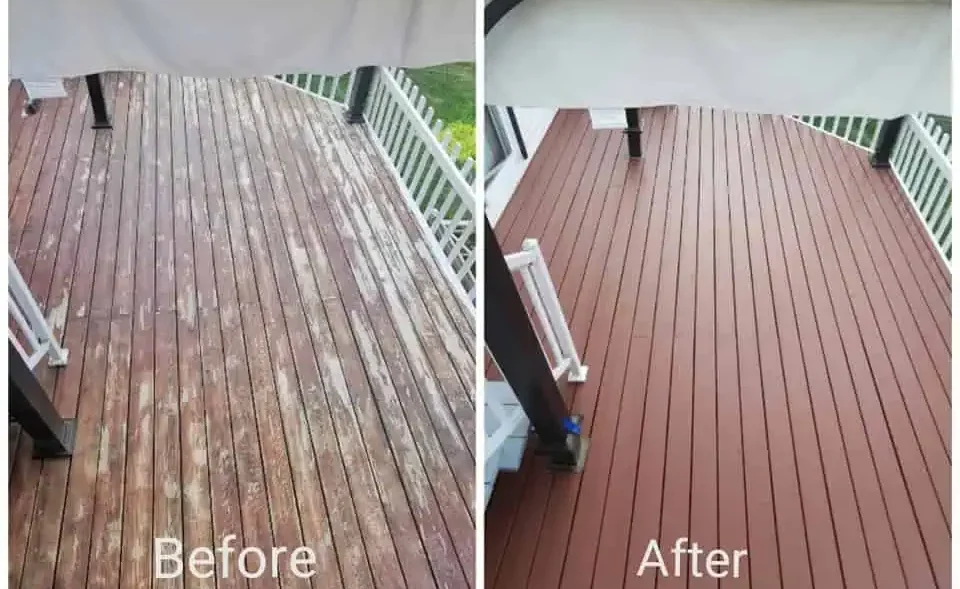 Before and after exterior painting Calgary business front