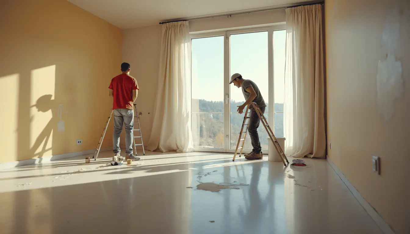 Interior living room painted by residential painters in Calgary